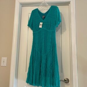 Rabbit Designs aqua all over lace dress